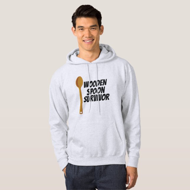Wooden Spoon Survivor Funny Nostalgia Hoodie (Front Full)