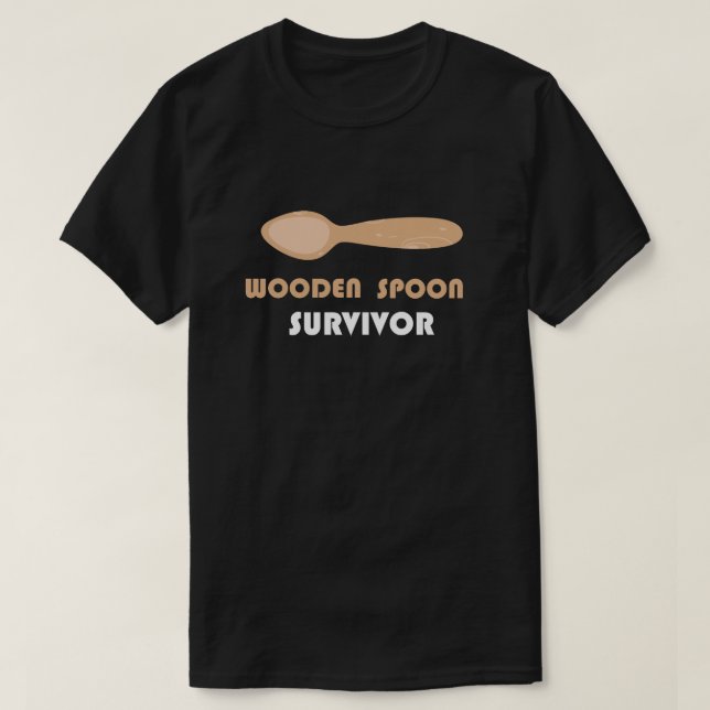 Wooden Spoon Survivor T-Shirt (Design Front)