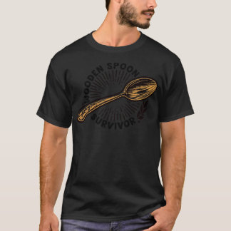 Wooden Spoon Survivor Vintage Meme Design T-Shirt