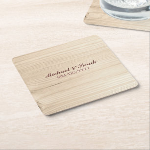 Wooden Square Paper Coaster