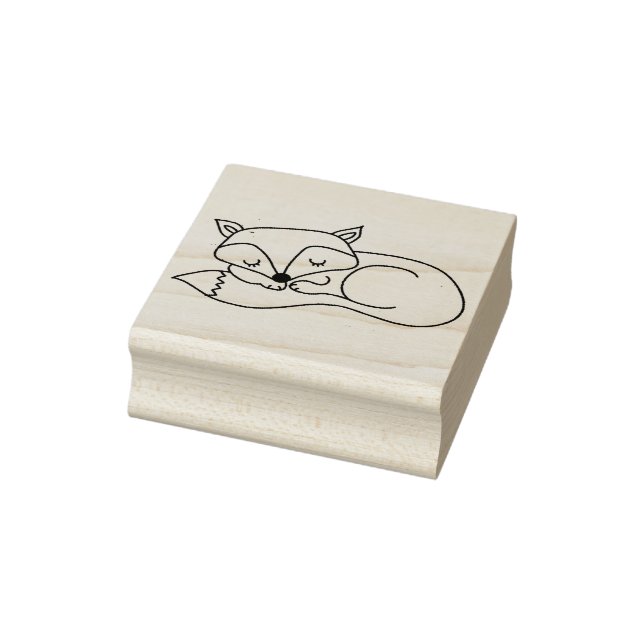 Wooden Stamp - Sleeping Fox (Stamp)