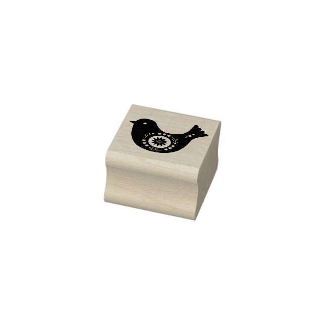 Wooden Stamp - Swedish Style Bird Design (Stamp)