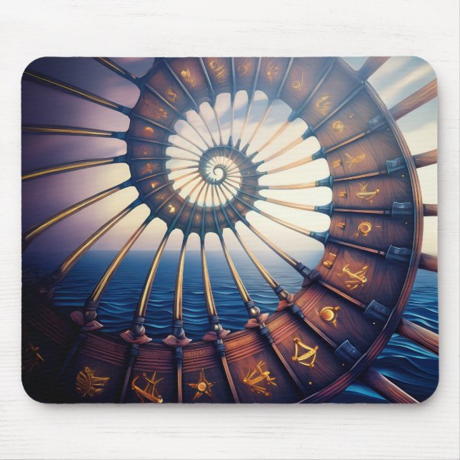 Wooden Star Portal On The Water Mouse Pad (Front)