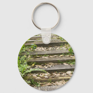 Wooden steps keychain