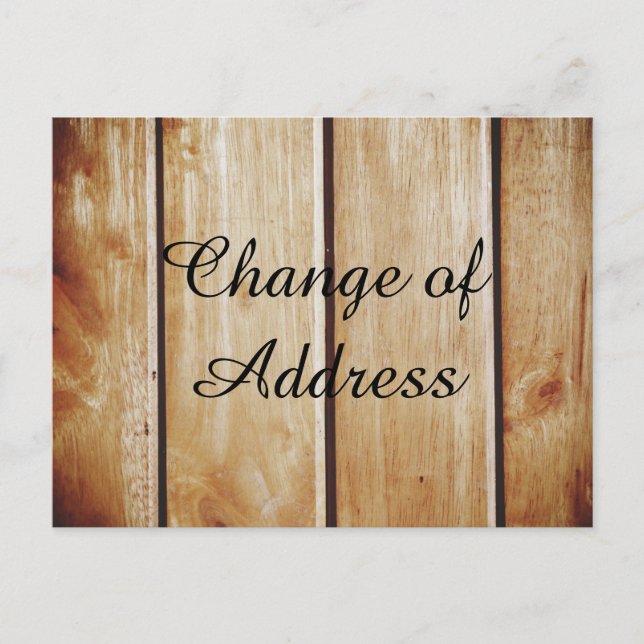Wooden stylish Change of address Announcement Post Postcard (Front)