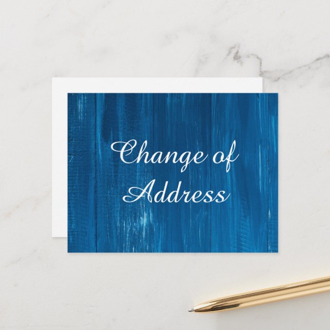 Wooden stylish Change of address Announcement Postcard (Front/Back In Situ)