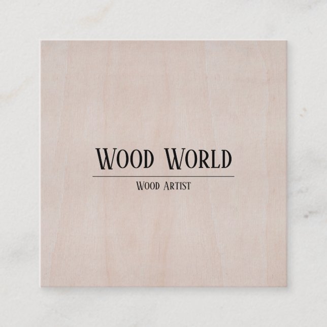 Wooden Texture Modern Style Square Business Card (Front)