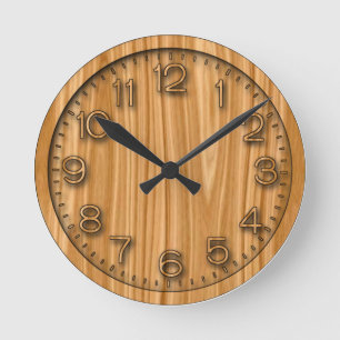 Wooden Texture Surface Design-35456 Round Clock