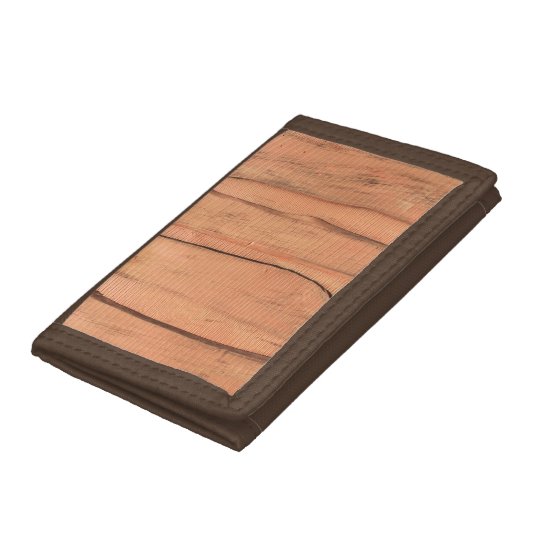 Wooden texture trifold wallets