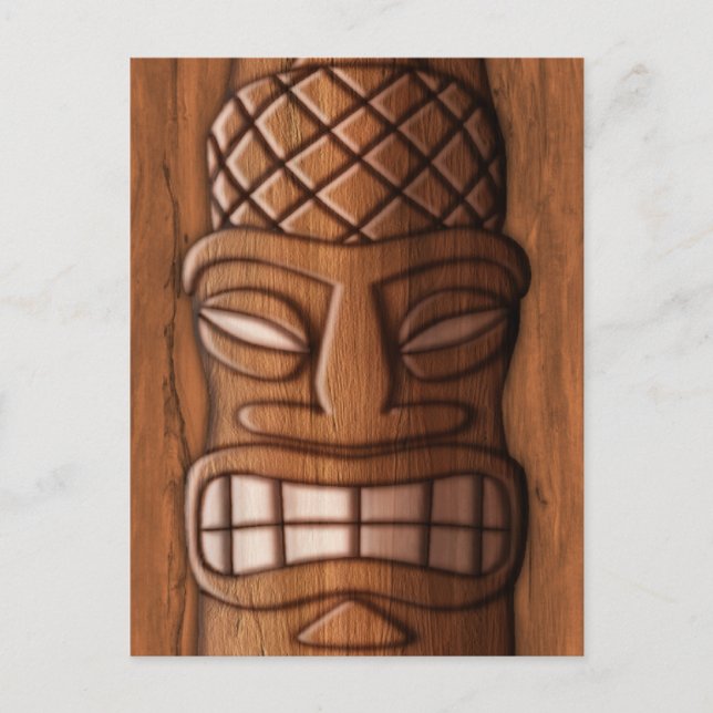 Wooden Tiki Mask Postcard (Front)