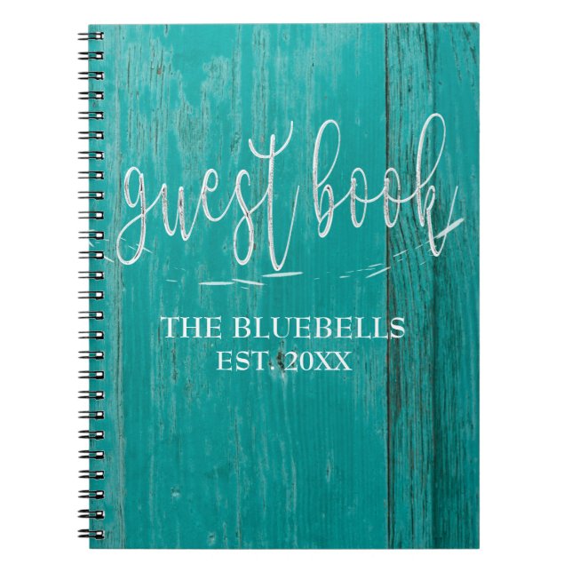 Wooden Timber Rustic Beach House Personalized Notebook (Front)