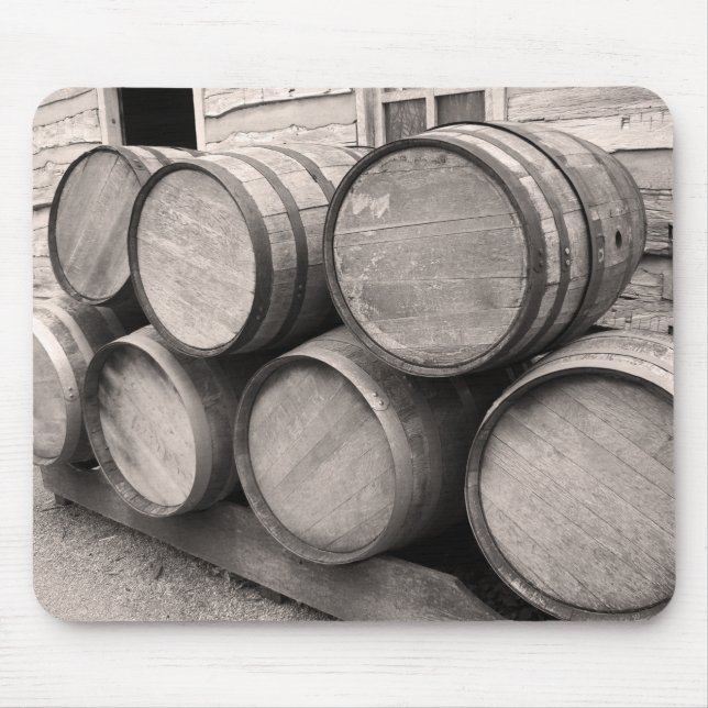 Wooden Whiskey Barrels Mouse Pad (Front)