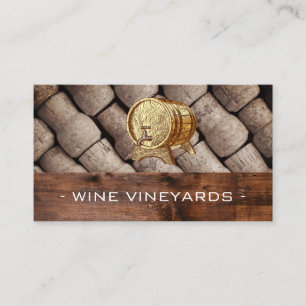 Wooden Wine Barrel   Catering Services   Winery Business Card