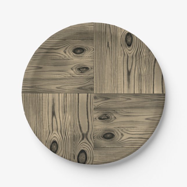 Wooden wood texture natural background brown tree paper plate (Front)