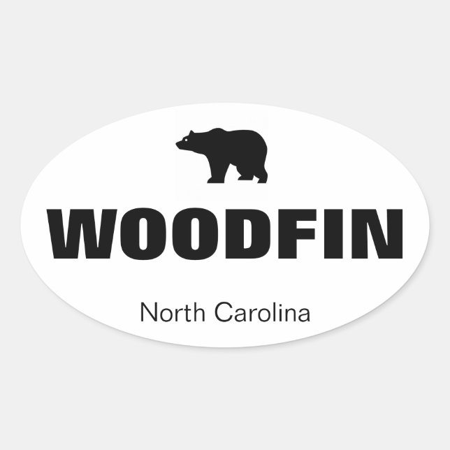 Woodfin, NC Decal Oval Sticker (Front)
