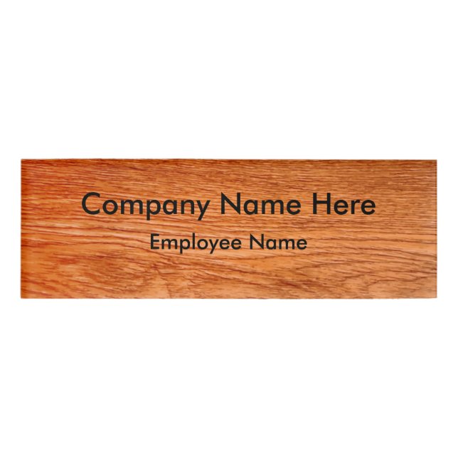 Woodgrain Look Name Tag (Front)