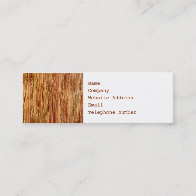 Woodgrain Pattern Image. Mini Business Card (Front)