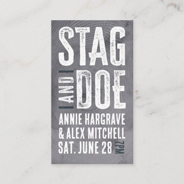 Woodgrain Stag and Doe Ticket  (Front)