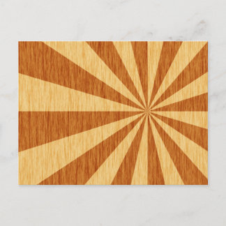 woodgrain starburst pattern postcard