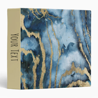 Woodgrain Type Pattern in Tan And Blue Binder