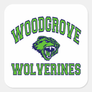 Woodgrove Wolverines Square Sticker