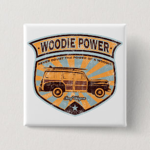 Woodie Wagon 2 Inch Square Button