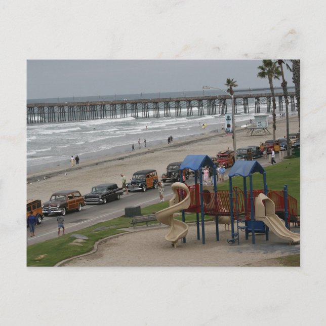 Woodies at the beach postcard (Front)