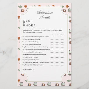 Woodland Adventure Awaits Camping Baby Shower Game