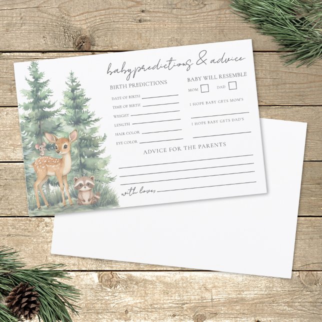 Woodland Adventure Baby Advice Predictions Card (Woodland Adventure Baby Advice Predictions Card)