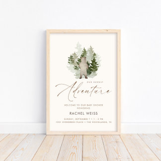 Woodland Adventure Gender Neutral Welcome Sign