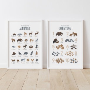 Woodland Alphabet and Counting Kids Room 