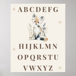Woodland Alphabet Nursery Print