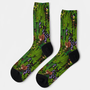 Woodland amimals and plants socks