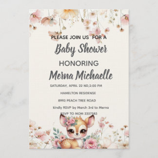 woodland animal  baby shower invitation