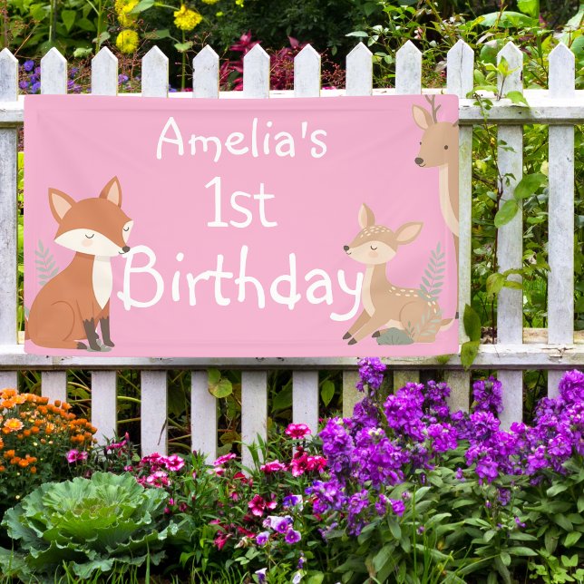  Woodland Animal Birthday Party  Banner (Creator Uploaded)