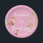 Woodland Animal Birthday Party  Paper Plate<br><div class="desc">These woodland animal paper plates bring your forest‑themed celebration to life with adorable critters,  natural greenery,  and soft rustic tones. They’re perfect for serving cake and appetizers while keeping your table beautifully coordinated</div>