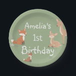 Woodland Animal Birthday Party  Paper Plate<br><div class="desc">These woodland animal paper plates bring your forest‑themed celebration to life with adorable critters,  natural greenery,  and soft rustic tones. They’re perfect for serving cake and appetizers while keeping your table beautifully coordinated</div>
