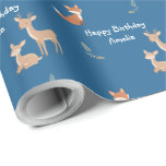 Woodland Animal Birthday Personalized  Wrapping Paper<br><div class="desc">Charming personalized forest friends gift wrap featuring adorable woodland animals and soft nature accents to match your woodland birthday invitation and party décor. Add a name or custom text for a unique, coordinated touch that makes every present feel extra special. Perfect for kids’ birthdays, woodland‑themed celebrations, baby showers, and rustic...</div>
