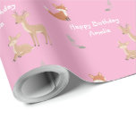 Woodland Animal Birthday Personalized  Wrapping Paper<br><div class="desc">Charming personalized forest friends gift wrap featuring adorable woodland animals and soft nature accents to match your woodland birthday invitation and party décor. Add a name or custom text for a unique, coordinated touch that makes every present feel extra special. Perfect for kids’ birthdays, woodland‑themed celebrations, baby showers, and rustic...</div>