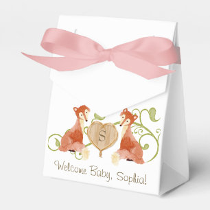 Woodland Animal Creatures, Fox n Vines Newborn Favor Box