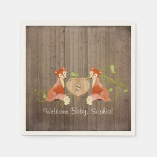 Woodland Animal Creatures, Fox n Vines Newborn Napkin