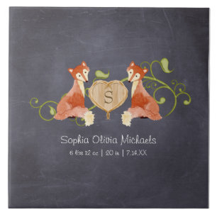 Woodland Animal Creatures, Fox n Vines Newborn Tile