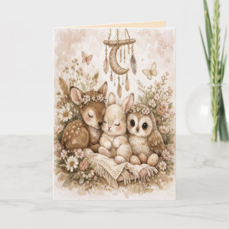 Woodland Animal Custom Friendship Greeting Card