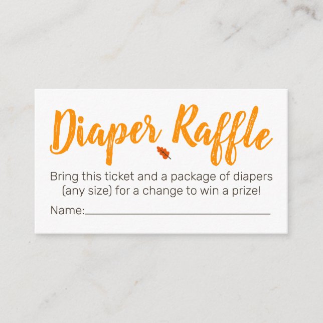 Woodland Animal Diaper Raffle Tickets Enclosure Card (Front)