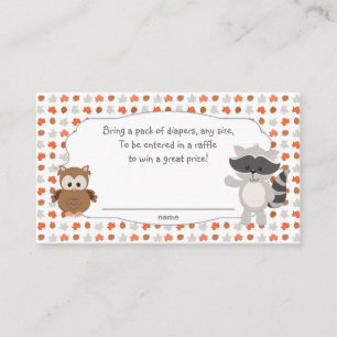 Woodland Animal Diaper Raffle Tickets Enclosure Card