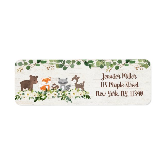 Woodland Animal Floral Adresse (Devant)