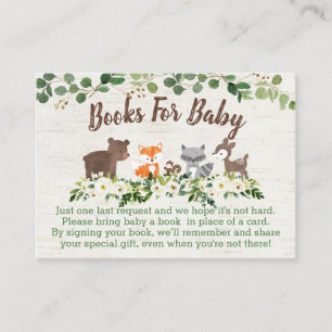 Woodland Animal Floral Baby Book Request Cards