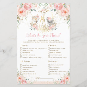 Woodland Animal Floral What's In Your Phone Game