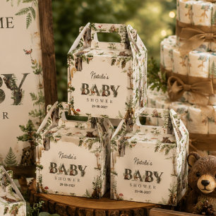Woodland Animal Forest Wild Pattern baby shower Favor Box