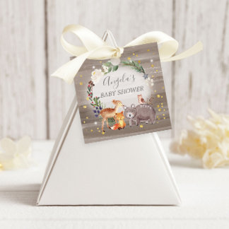 Woodland Animal Friends Sparkle Baby Shower Favour Tags